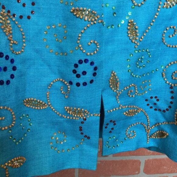 Vintage Chetta B Beaded Silk Party Dress Size 10 Embellished - Picture 8 of 8